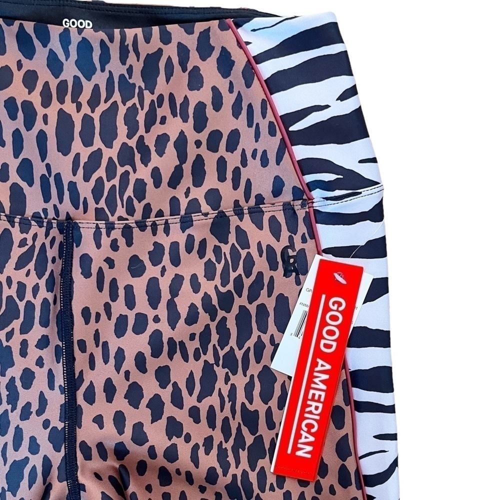 GOOD AMERICAN NWT Animal Mixed Block Leggings Size Medium in Animal Print - Picture 7 of 16